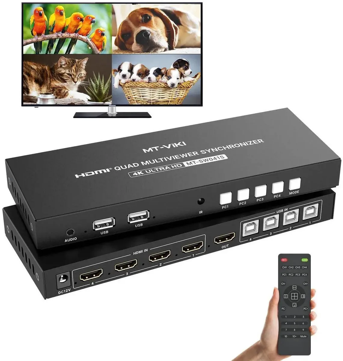 Vszerda Vszerda 4K@30Hz 4-Port HDMI KVM Multiviewer Switch — product photo