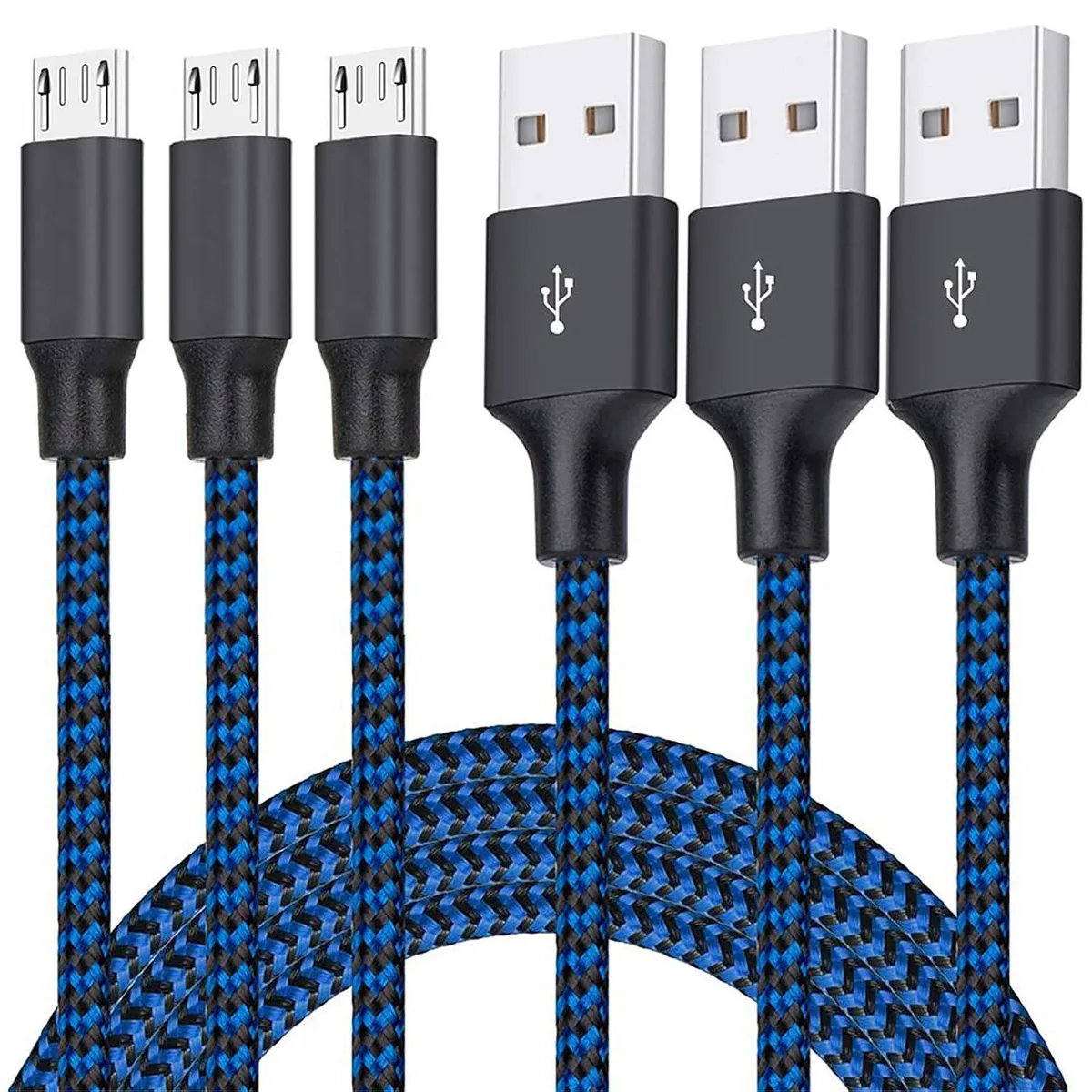 lelisten lelisten Micro USB Cable 3-Pack 6 ft Blue — product photo