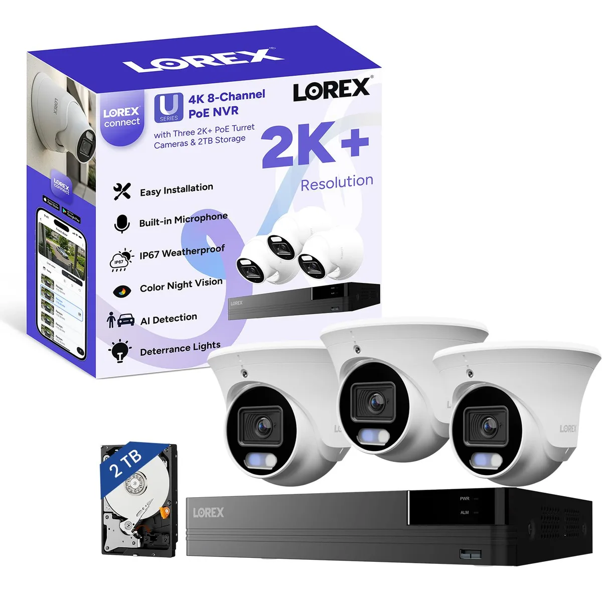 Lorex Lorex U20 8Ch 4K NVR System 3 Bullet Cameras 2TB HDD — product photo