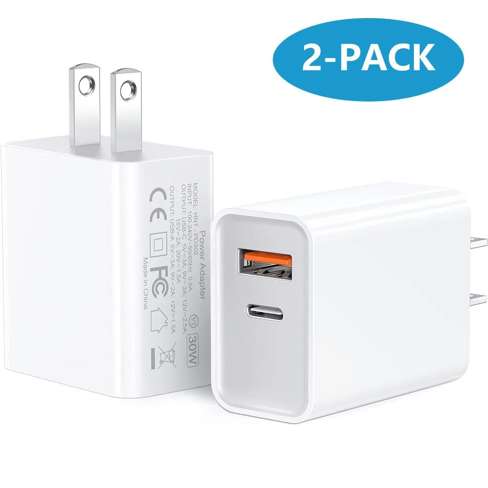 SMA SMA 30W Dual Port USB-C Wall Charger 2 Pack White — product photo