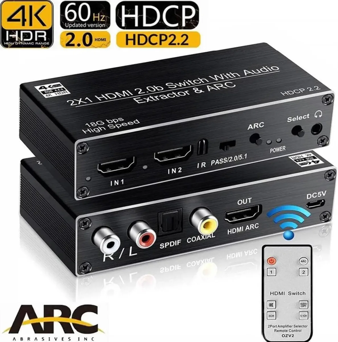 Vszerda Vszerda 4K HDMI Switch 2x1 Audio Extractor OZV2 — product photo