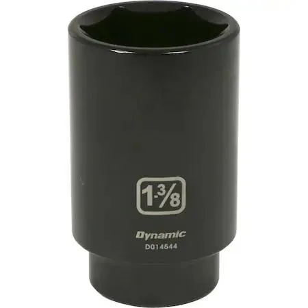 1/2 inch drive deep socket, black phosphate finish, 6 point, 1-3/8 inch size