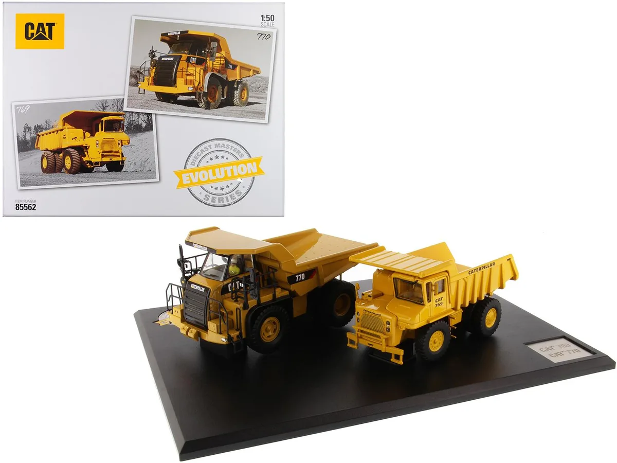 DieCast Masters DieCast Masters CAT 769 &amp; 770 Off-Highway Trucks Evolution Series Set 1/50 — product photo