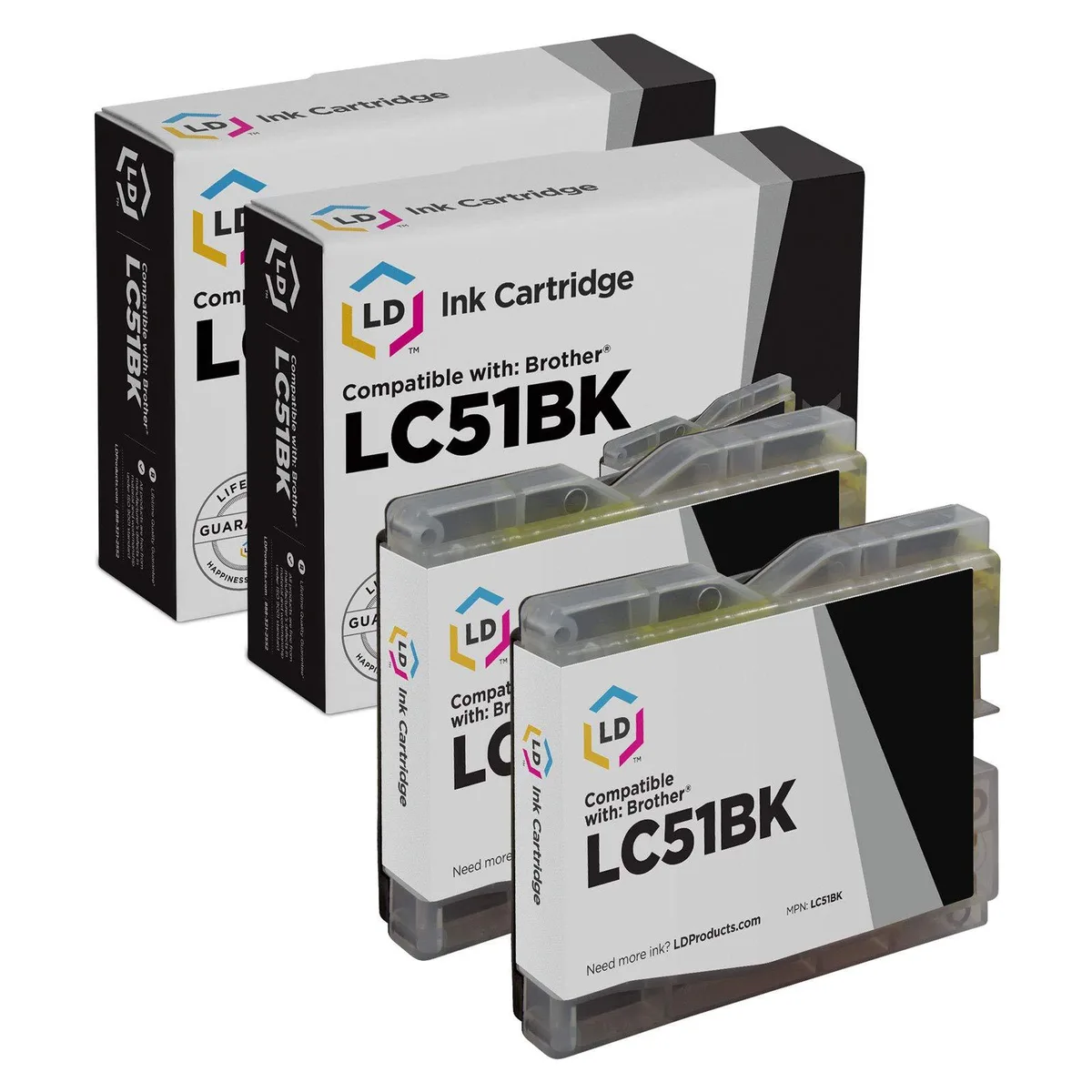 LD Products LD Products Compatible Ink Cartridge for Brother LC51BK Black 2-Pack — product photo