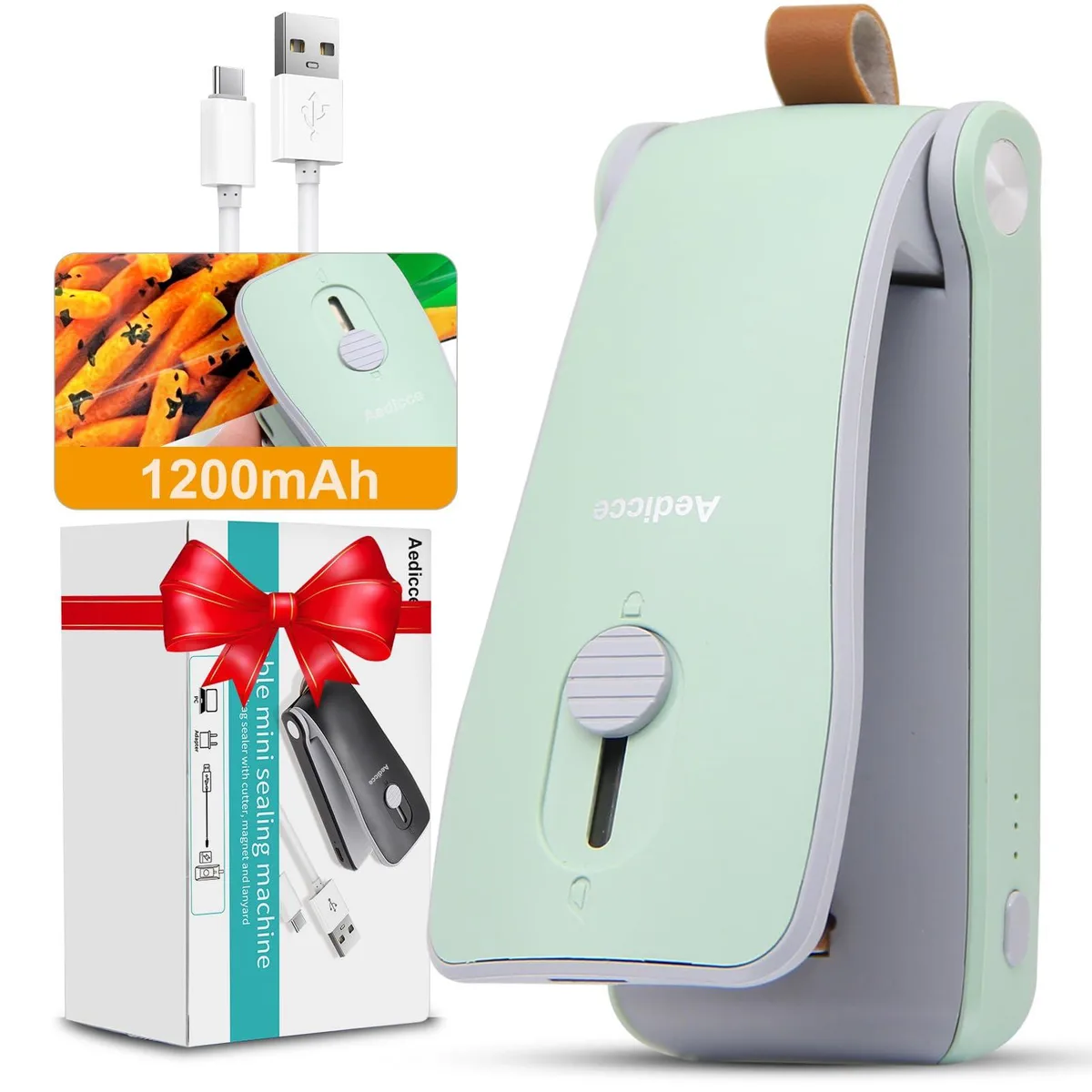  Aedicce Mini Bag Sealer 2 in 1 with Cutter Green — product photo