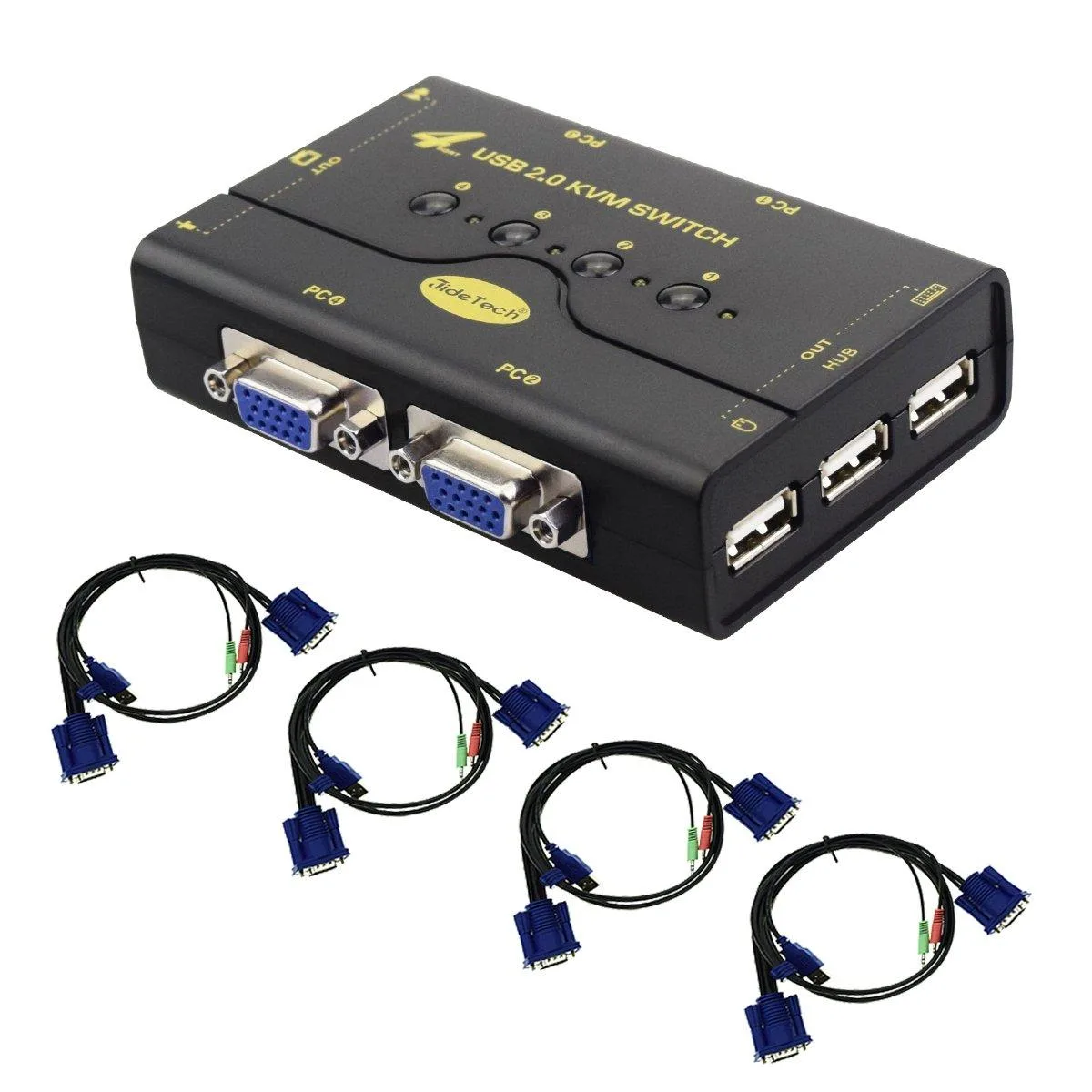 FOCUSTEC FOCUSTEC 4 Port VGA KVM Switch USB Hub Audio — product photo