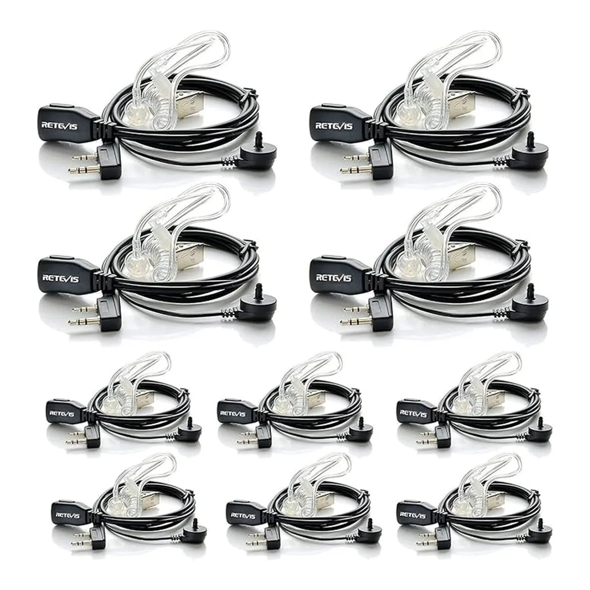 KEHIPI KEHIPI Case of 10 Acoustic Tube Earpiece 2-Pin — product photo