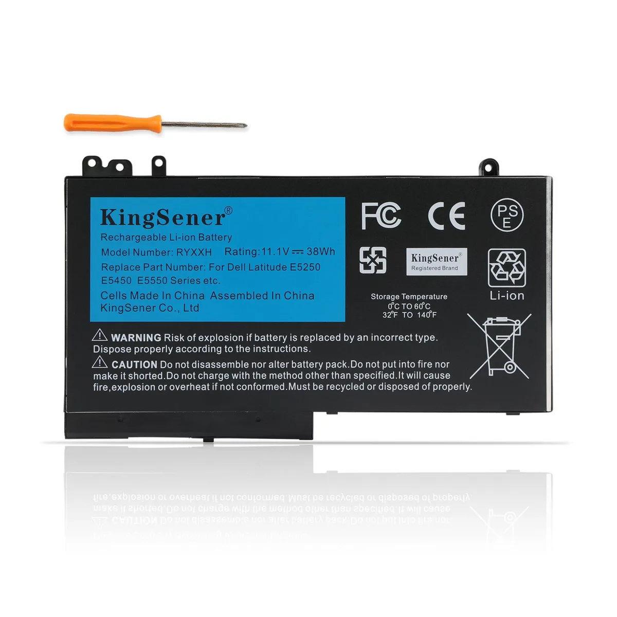 KingSener KingSener RYXXH 11.1V 38WH Laptop Battery for Dell Latitude 12 5000 11 3150 3160 E5250 E5450 E5550 M3150 — product photo