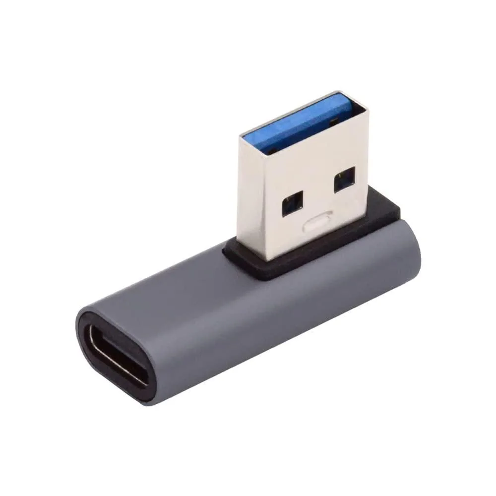 Fervit Fervit USB-C Female 90° Left Angled Low Profile to USB 3.0 A Male Adapter 10Gbps — product photo
