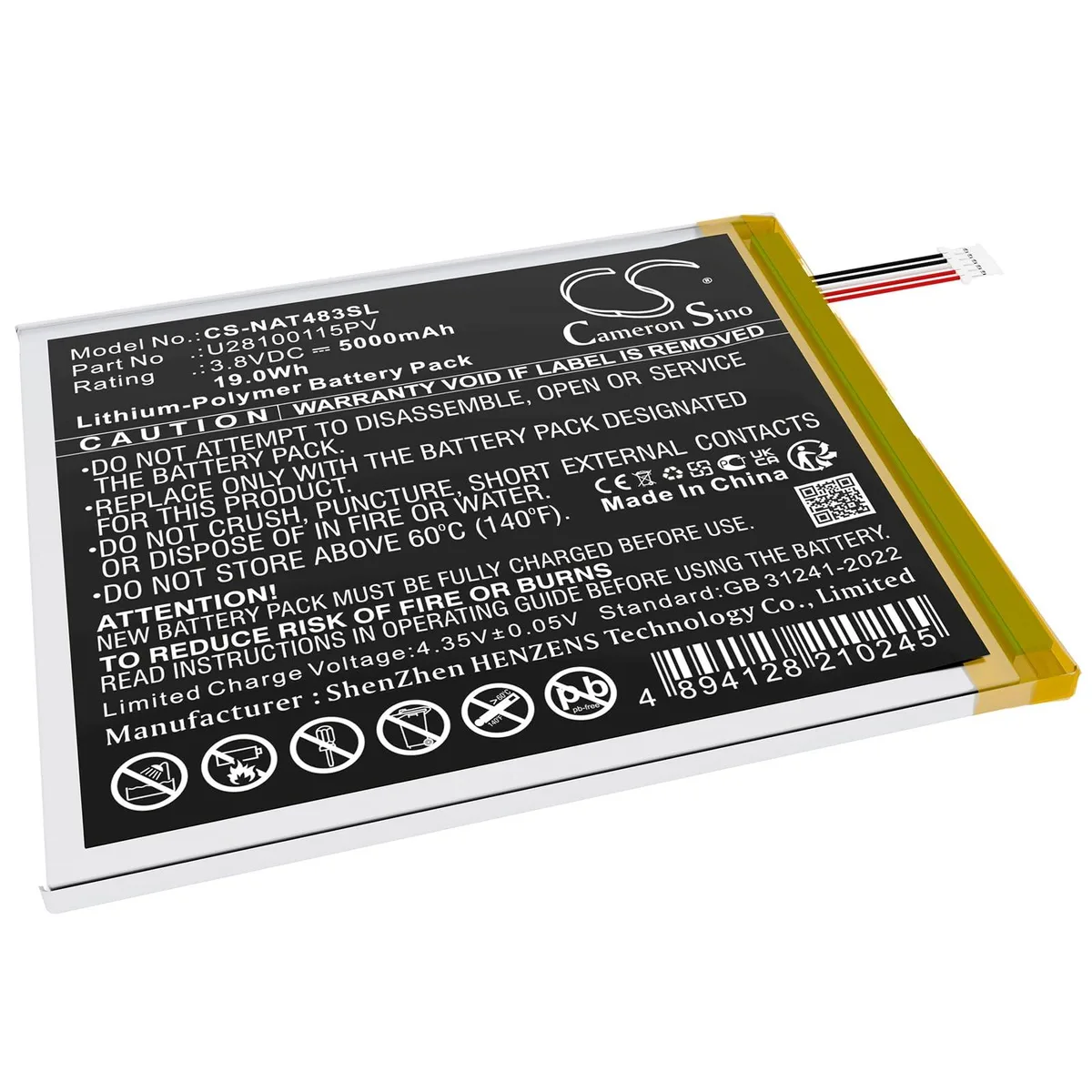  Battery for ONN 100071483 Surf 8" 3rd 5000mAh — product photo