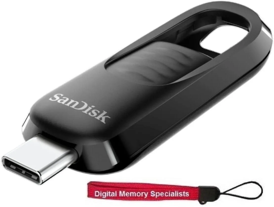 SanDisk SanDisk Ultra Slider 512GB USB Type-C Flash Drive SDCZ480-512G-G46 with OEM Lanyard — product photo