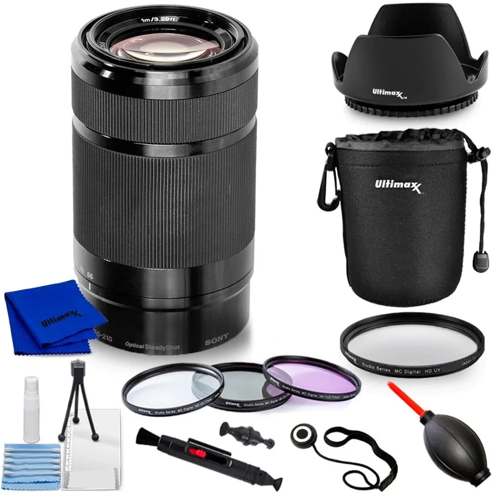 Sony Sony E 55-210mm f/4.5-6.3 OSS Lens (Black) 10PC Accessory Bundle — product photo