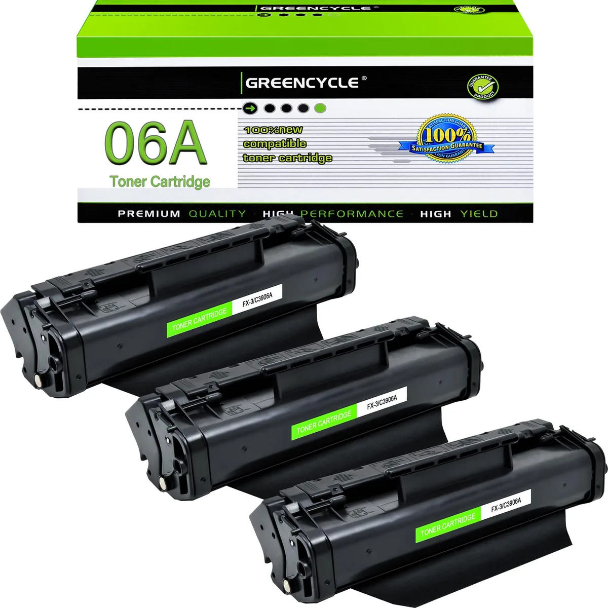 GREENCYCLE GREENCYCLE 06A Compatible Black Toner Cartridge 3 Pack 2500 Pages — product photo