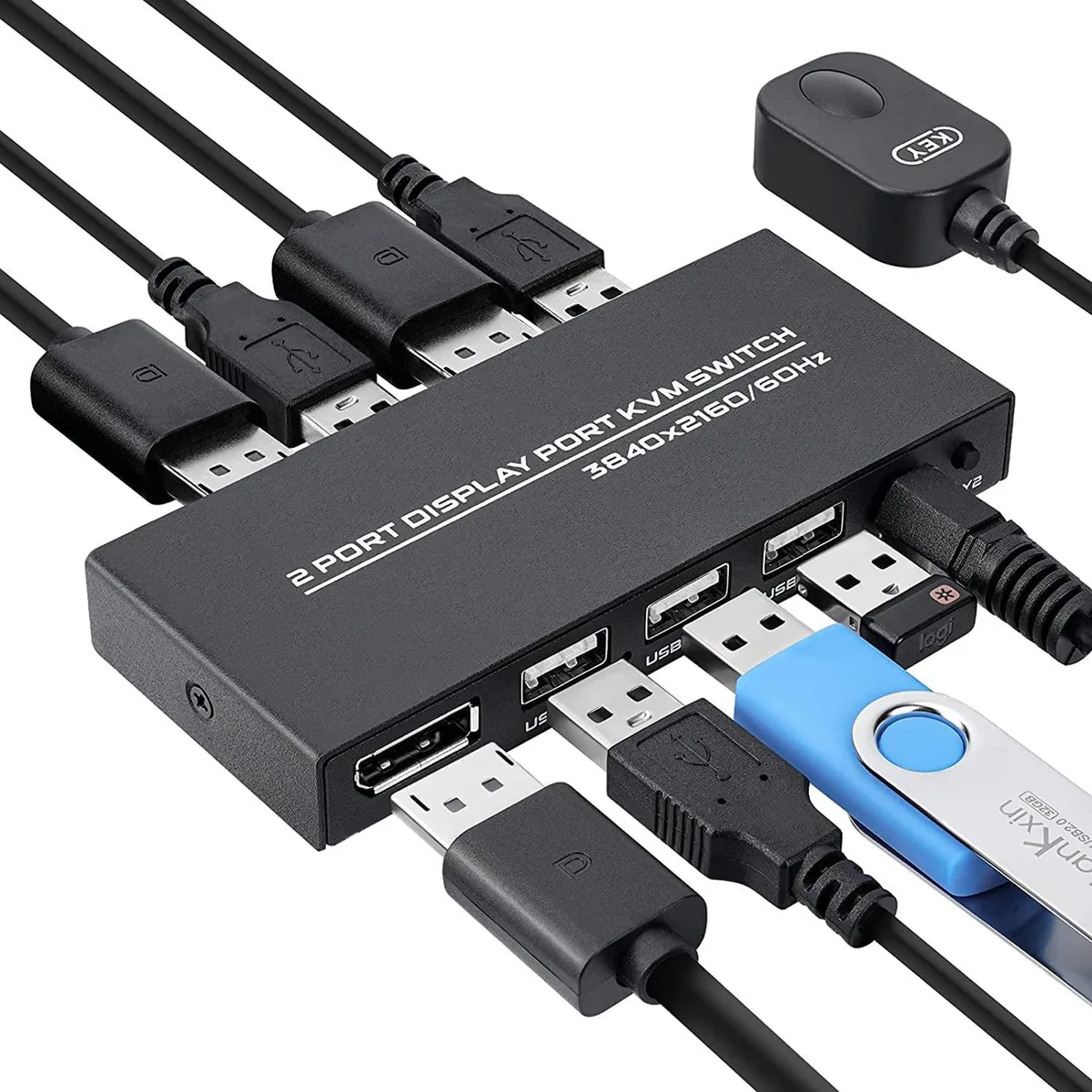 WRIARICH WRIARICH 2 Port DisplayPort KVM Switch 4K 60Hz — product photo