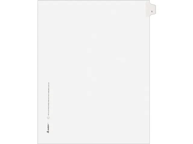 Avery Avery 11911 Legal Side Tab Dividers Title 1 Letter Clear 25 Pack — product photo