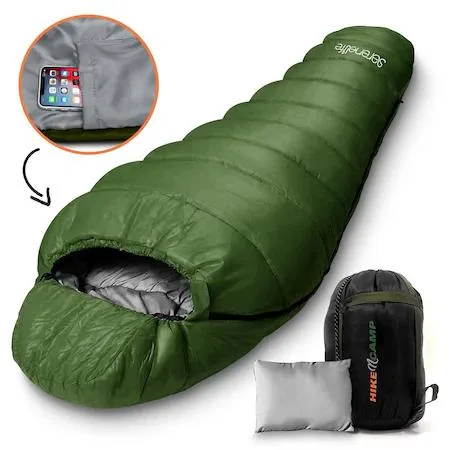 SereneLife SereneLife SLSGR5 Green Mummy Sleeping Bag — product photo