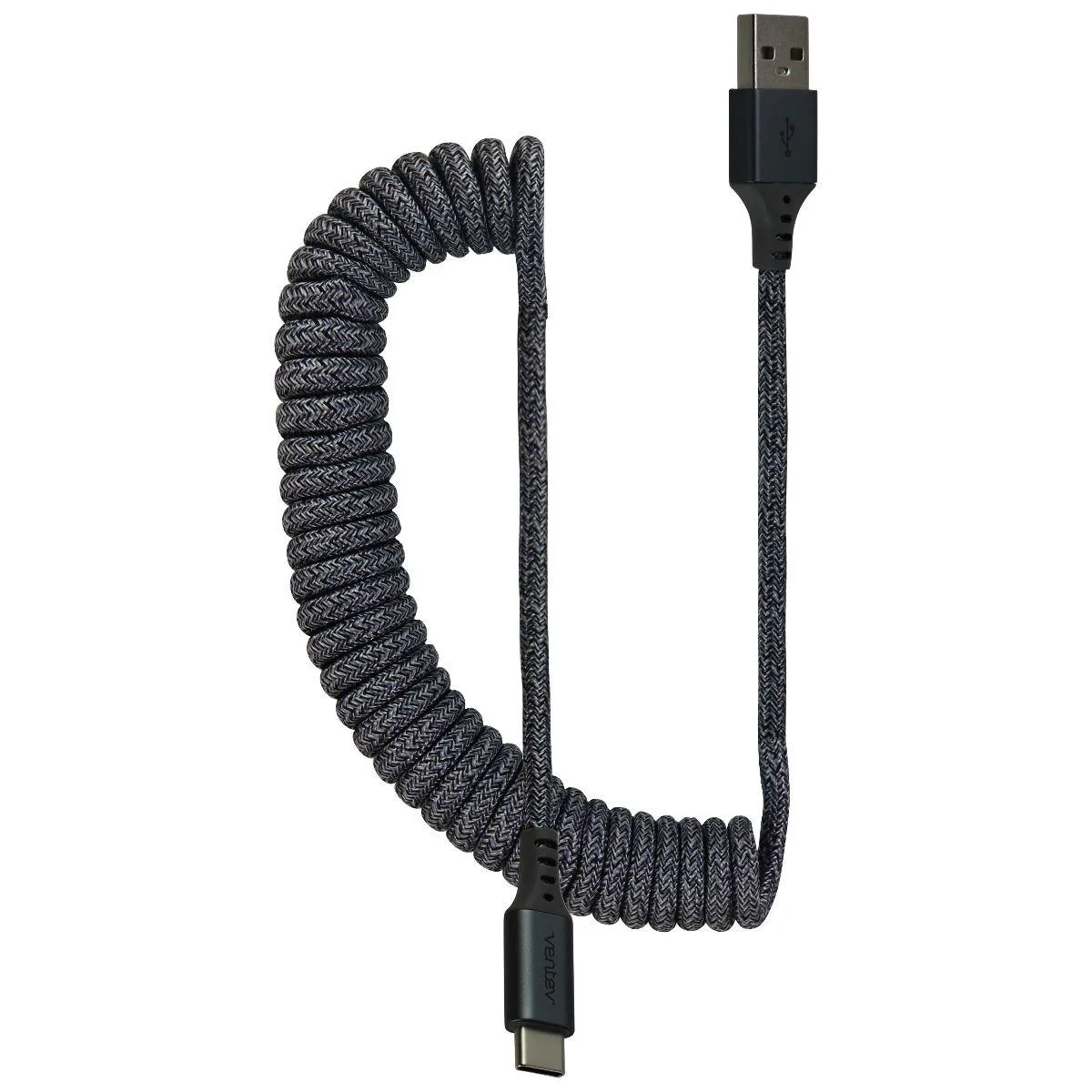 Ventev Ventev ChargeSync 14-inch Helix Cloth Covered USB-C Cable Gray — product photo