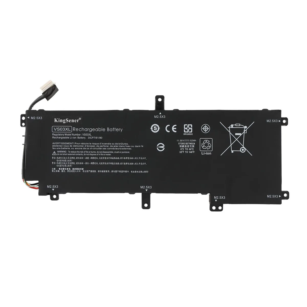 KingSener KingSener VS03XL laptop battery 52WH 11.55V for HP Envy 15-as series — product photo