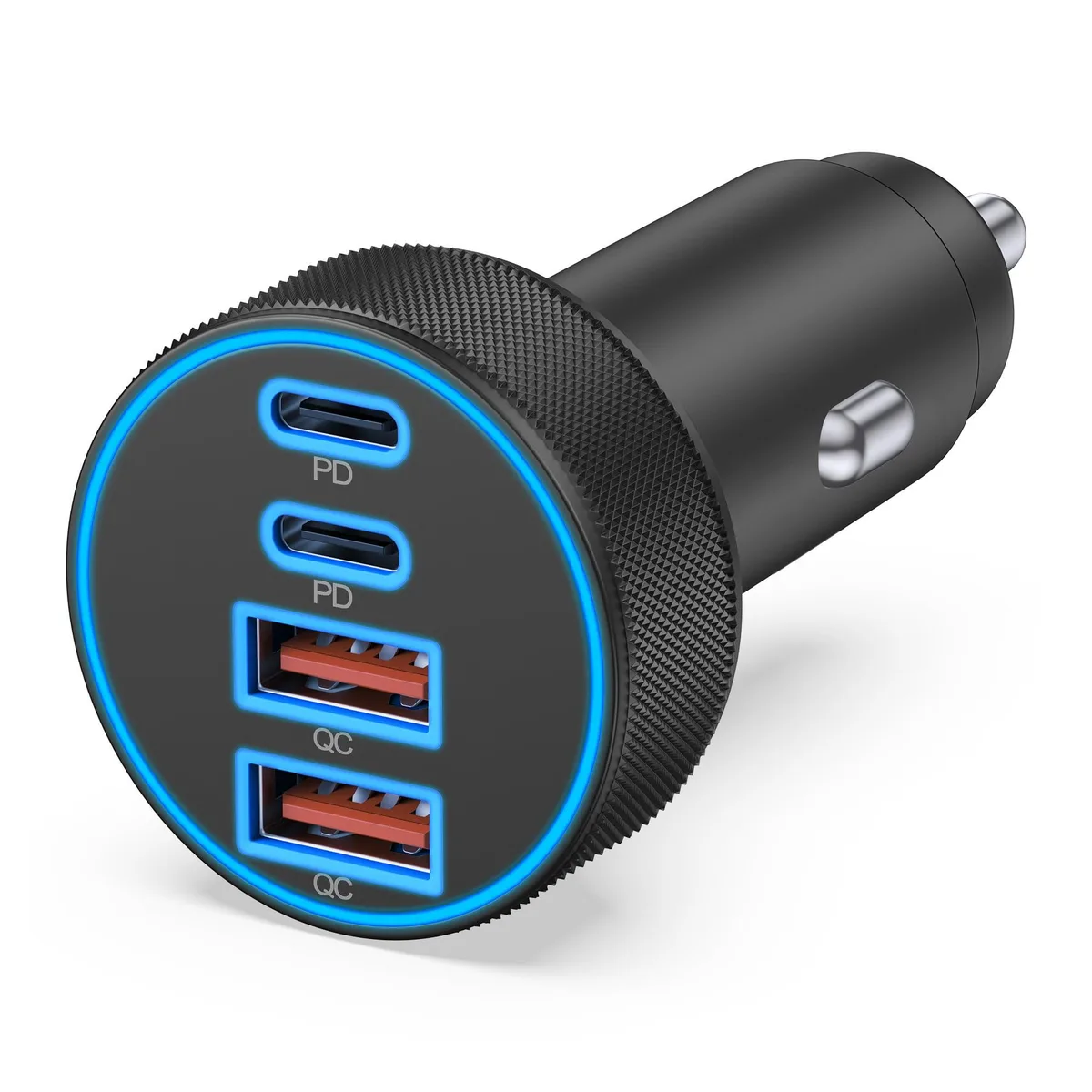  JUNVANG R24-207LH 90W 4-Port USB Car Charger Black — product photo