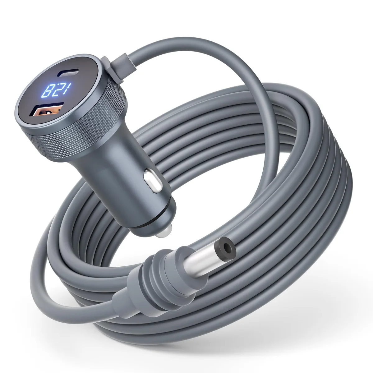  Marware 3 in 1 Starlink Mini Car Charger 10FT 12V-24V USB-C PD 45W USB-A 18W Gray — product photo