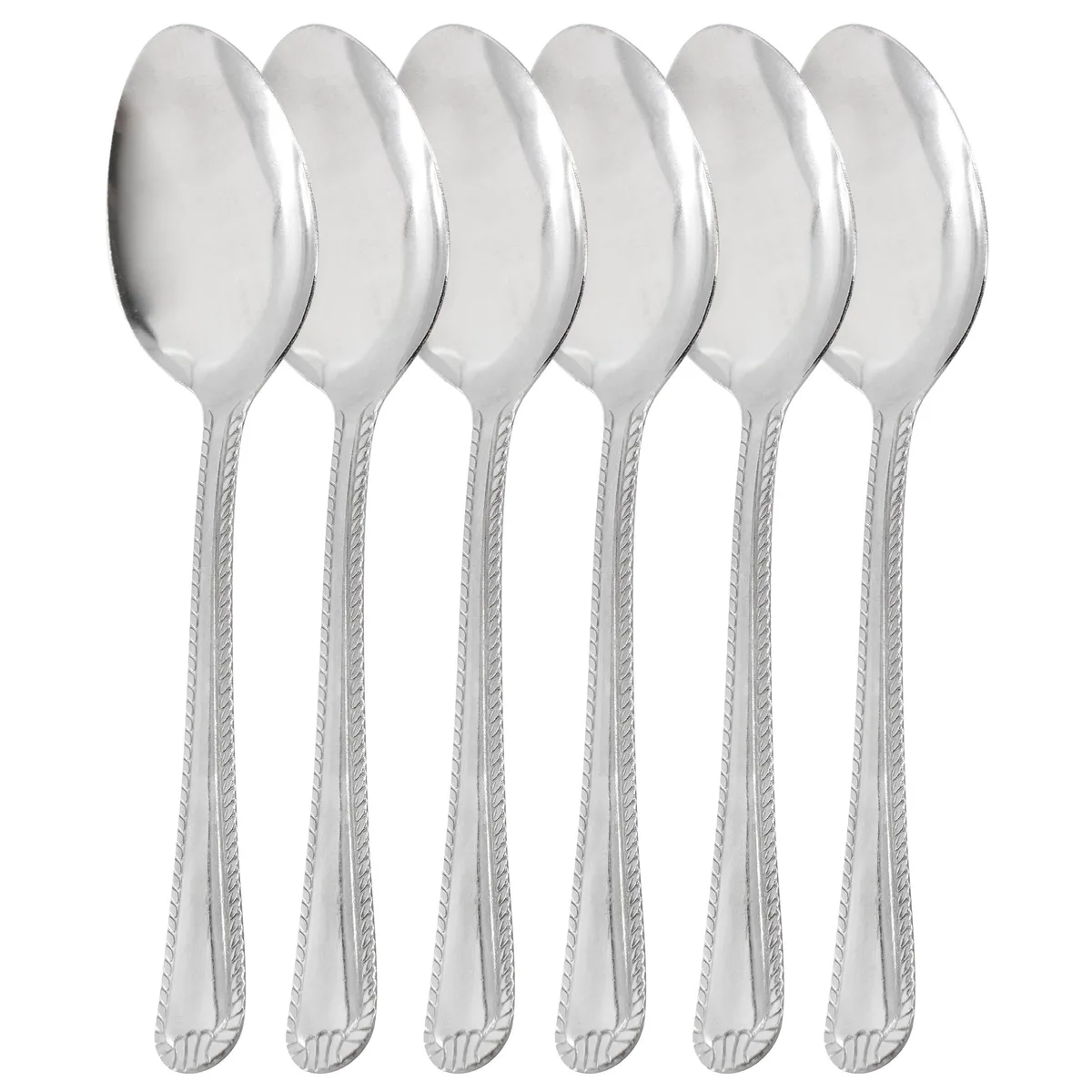 Gibson Home Gibson Home Tustin 6-piece stainless steel dinner spoon set, silver — product photo