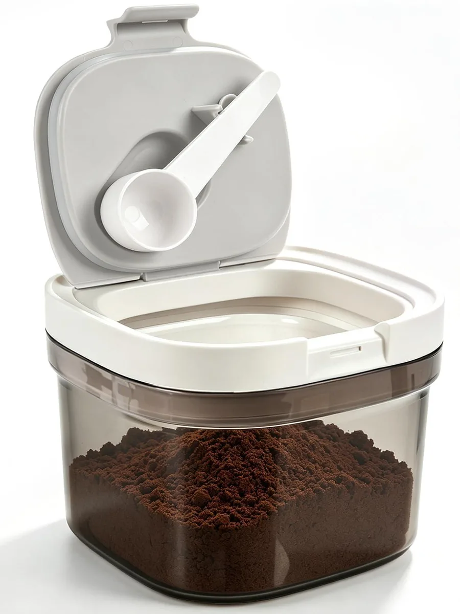 Lupow Coffee Canister 0.8L Dark Brown with Magnetic Spoon — product photo