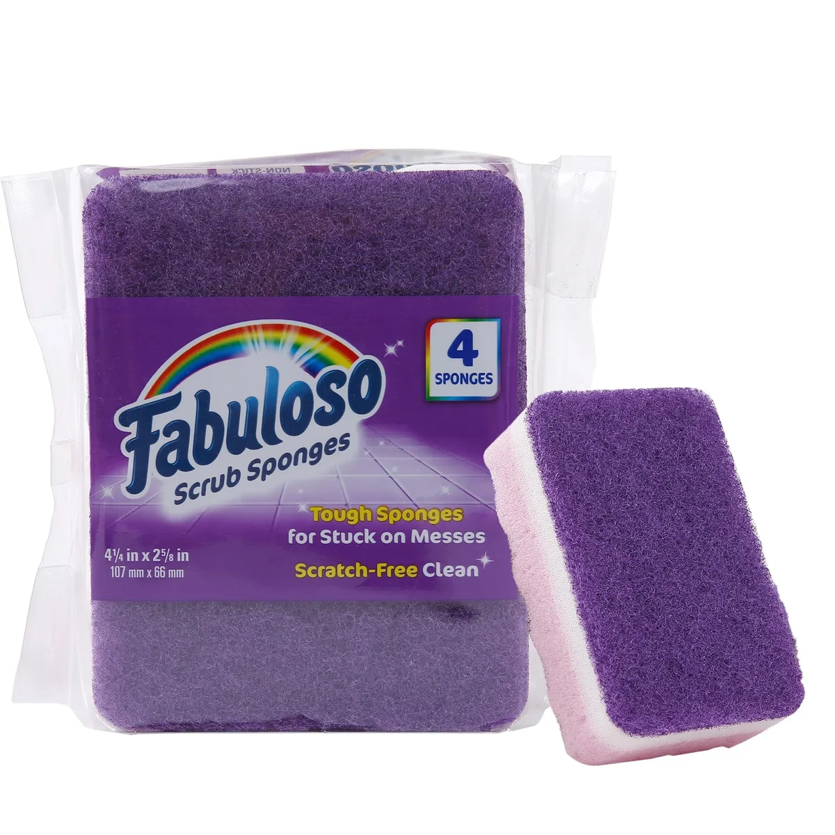 3M BB22025 Purple Cellulose Scrubber Sponge 4 Pack — product photo