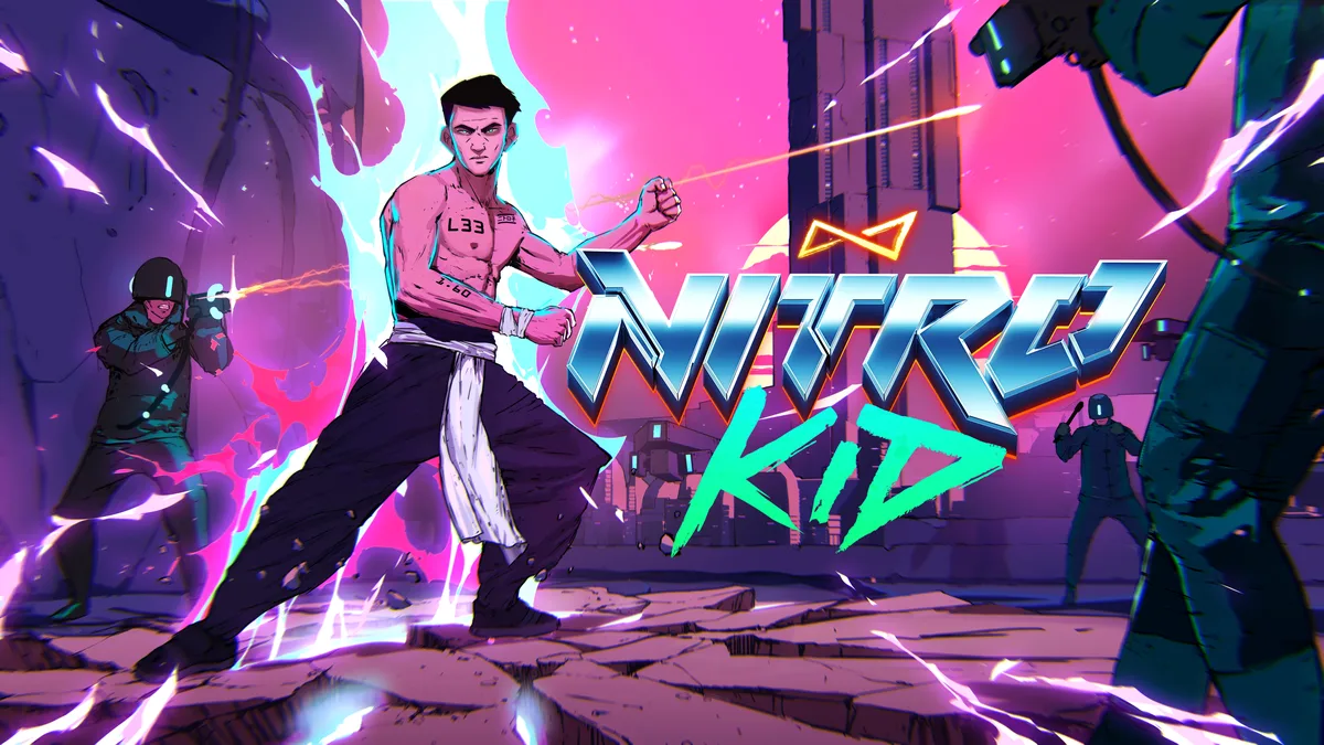 Steam digital code card for Nitro Kid synthwave roguelike deckbuilder