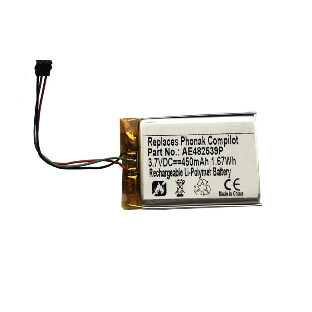 MPF Products MPF Products AE482639P 450mAh 3.7V Battery Phonak Compilot — product photo