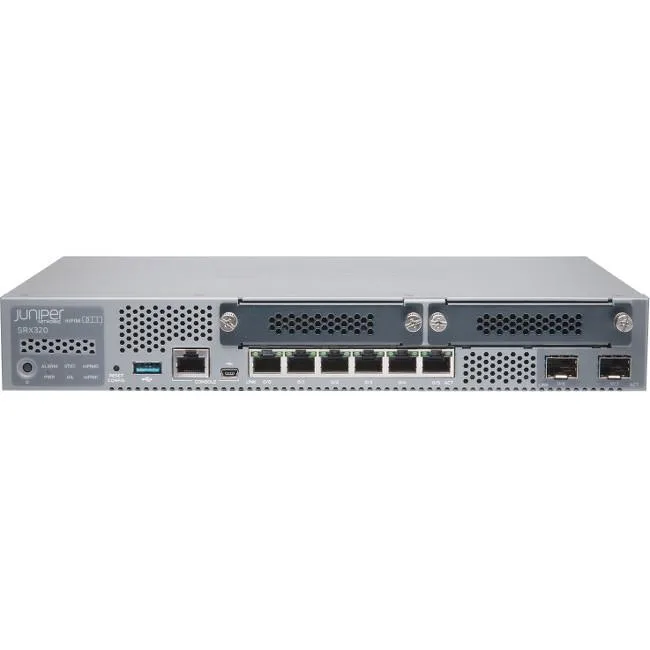 HPE Juniper Networking HPE Juniper Networking SRX320-SYS-JE firewall appliance 6 ports management port 4 slots Gigabit Ethernet — product photo