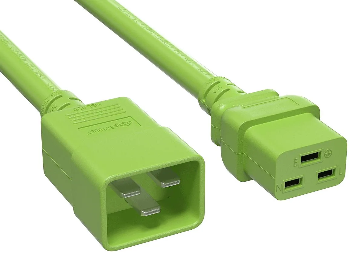 Cable Leader Cable Leader 4 ft IEC C20 to C19 12 AWG 20A/250V Green Power Extension Cord — product photo