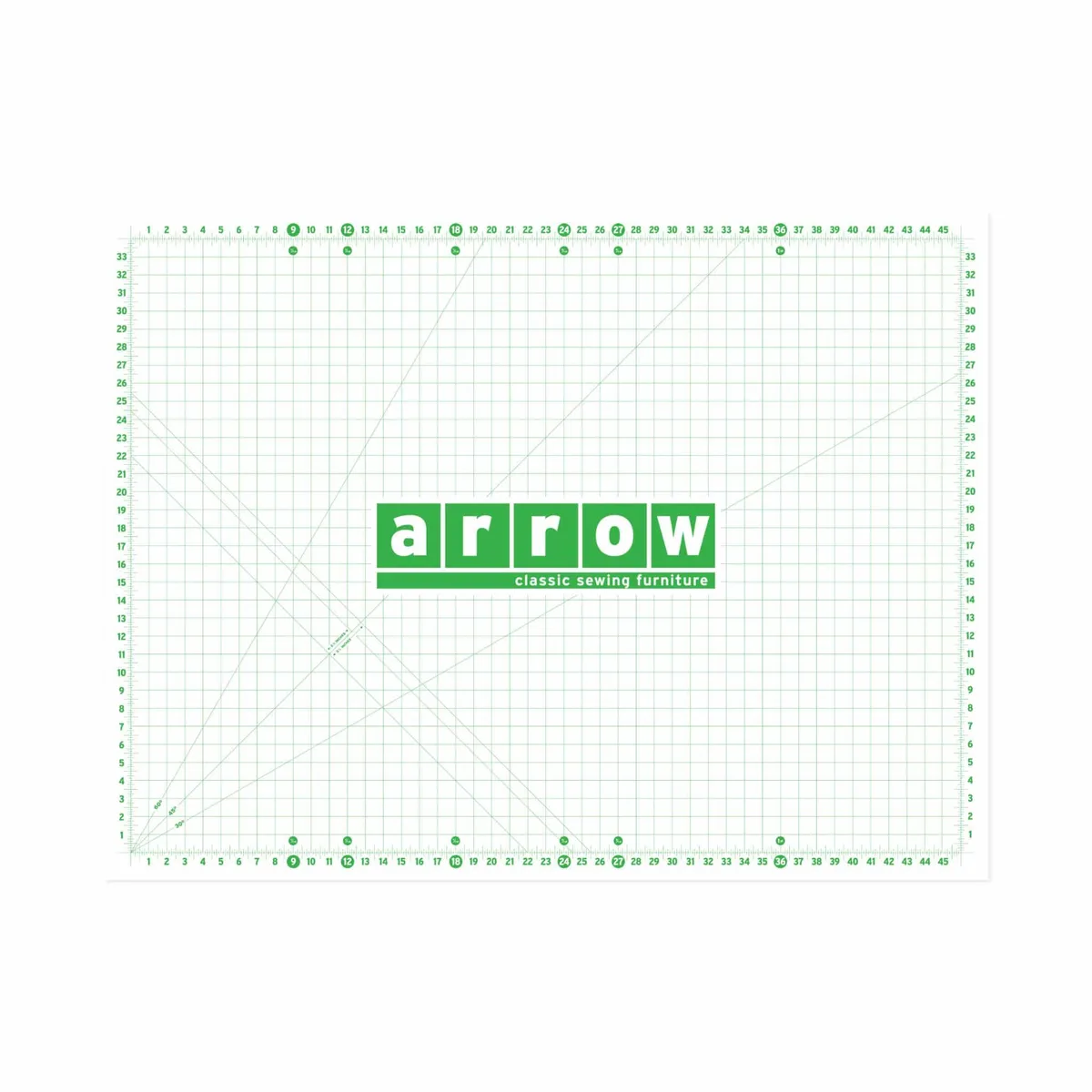 Arrow Sewing Cabinet Arrow Sewing Cutting Mat-C Quilters Grid Angle Markers Pinnable Polymer Dixie Table Fabric Crafts — product photo