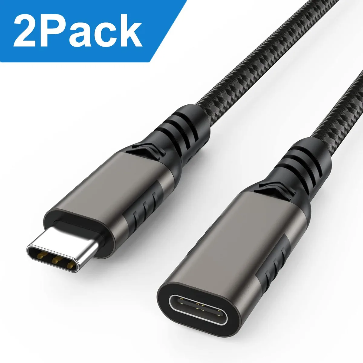 ESTONE ESTONE PQ068 USB C Extension Cable 3.3FT 2Pack 10Gbps 100W — product photo
