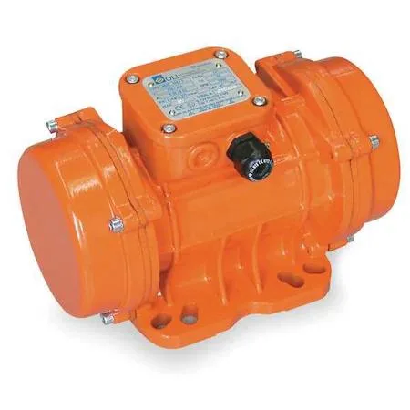 Dayton 1DYL6 electric vibrator, grey industrial housing, 10 in long, three-phase motor visible
