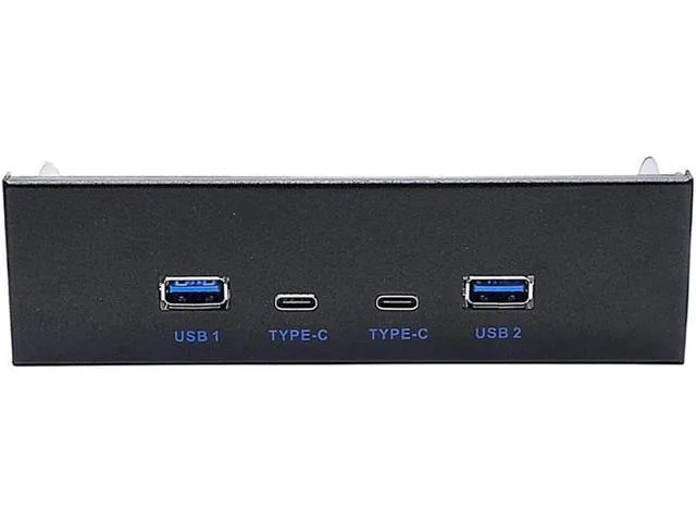 LORDWORLD LORDWORLD 5.25" USB 3.2 10Gbps Front Panel Hub 2×Type-C 2×USB-A 2.6ft Cable — product photo