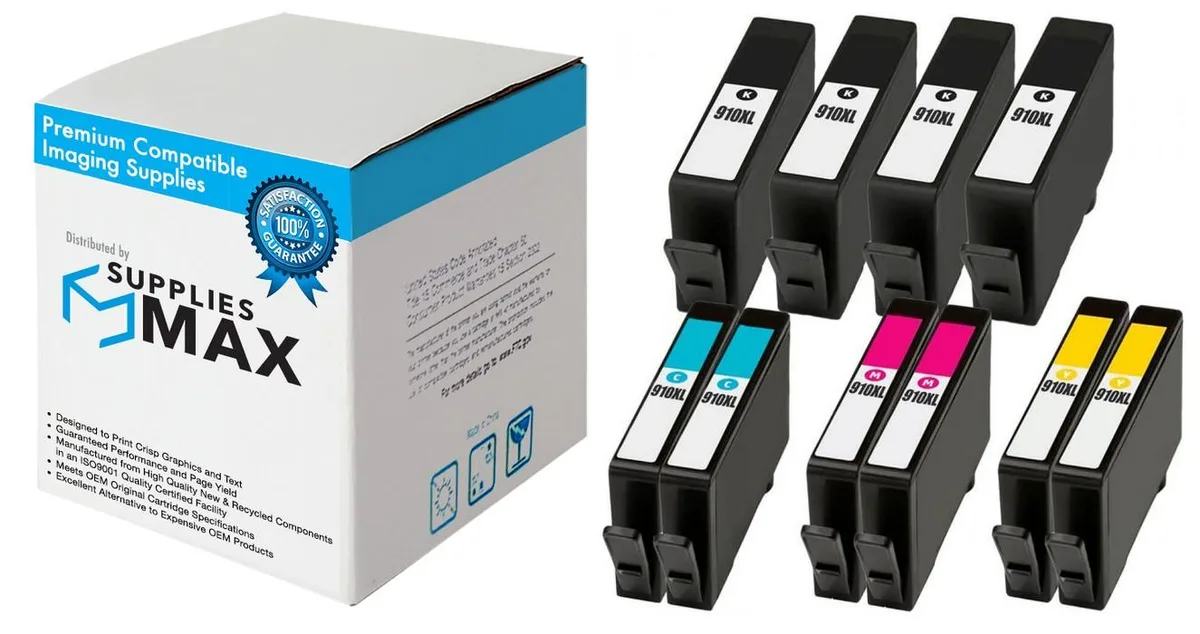 SuppliesMax SuppliesMax HP 910XL Inkjet Combo Pack 4-BK 2-C/M/Y 825 Pages — product photo