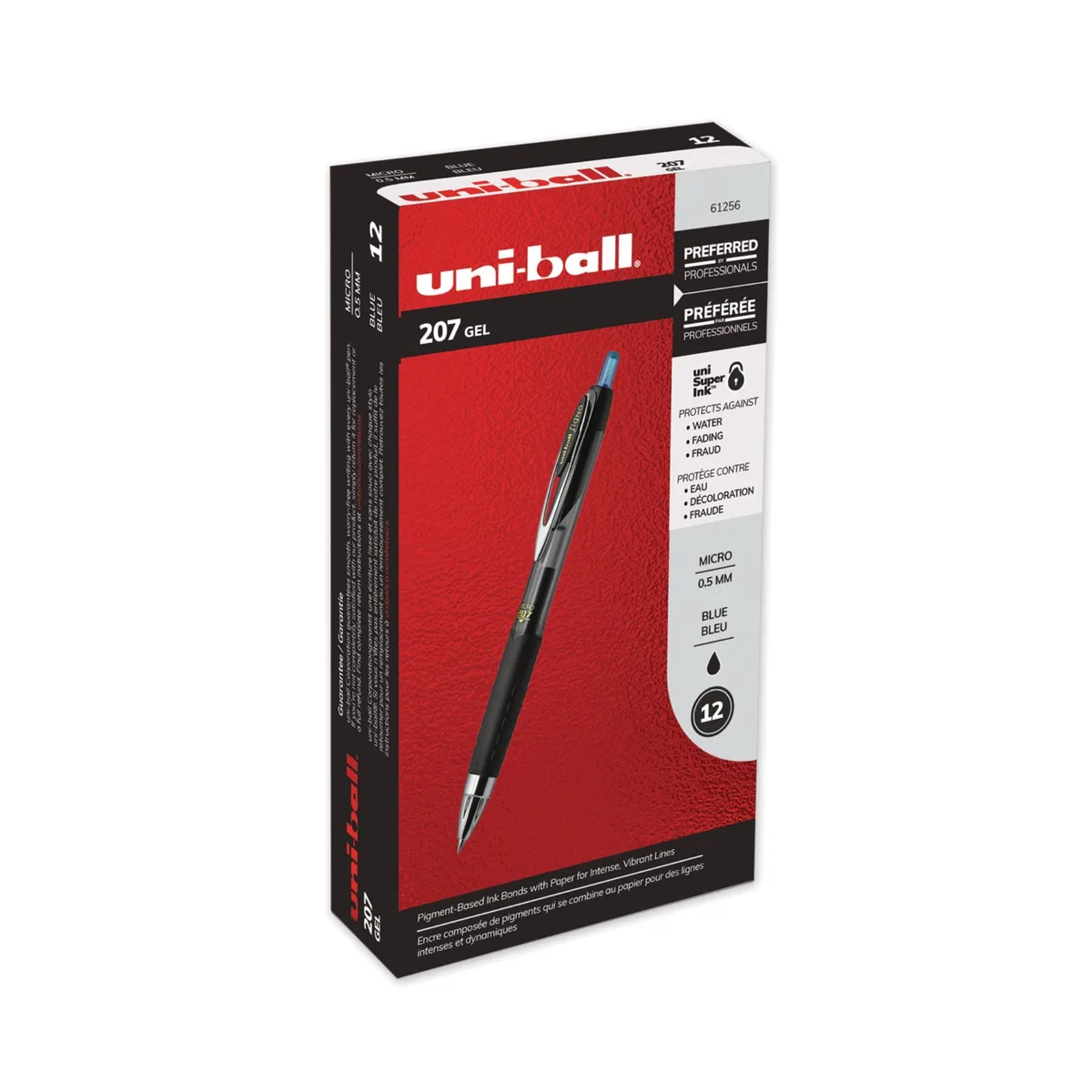 Retractable gel pen with textured grip and metallic accents