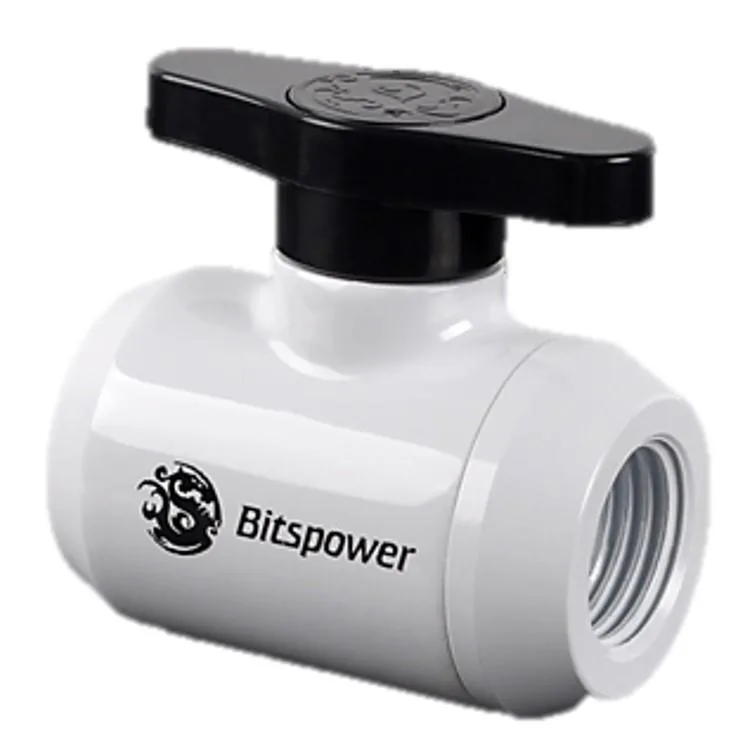 Bitspower Bitspower G1/4" Mini Valve Deluxe White Black Handle BP-MVV-DWBK — product photo