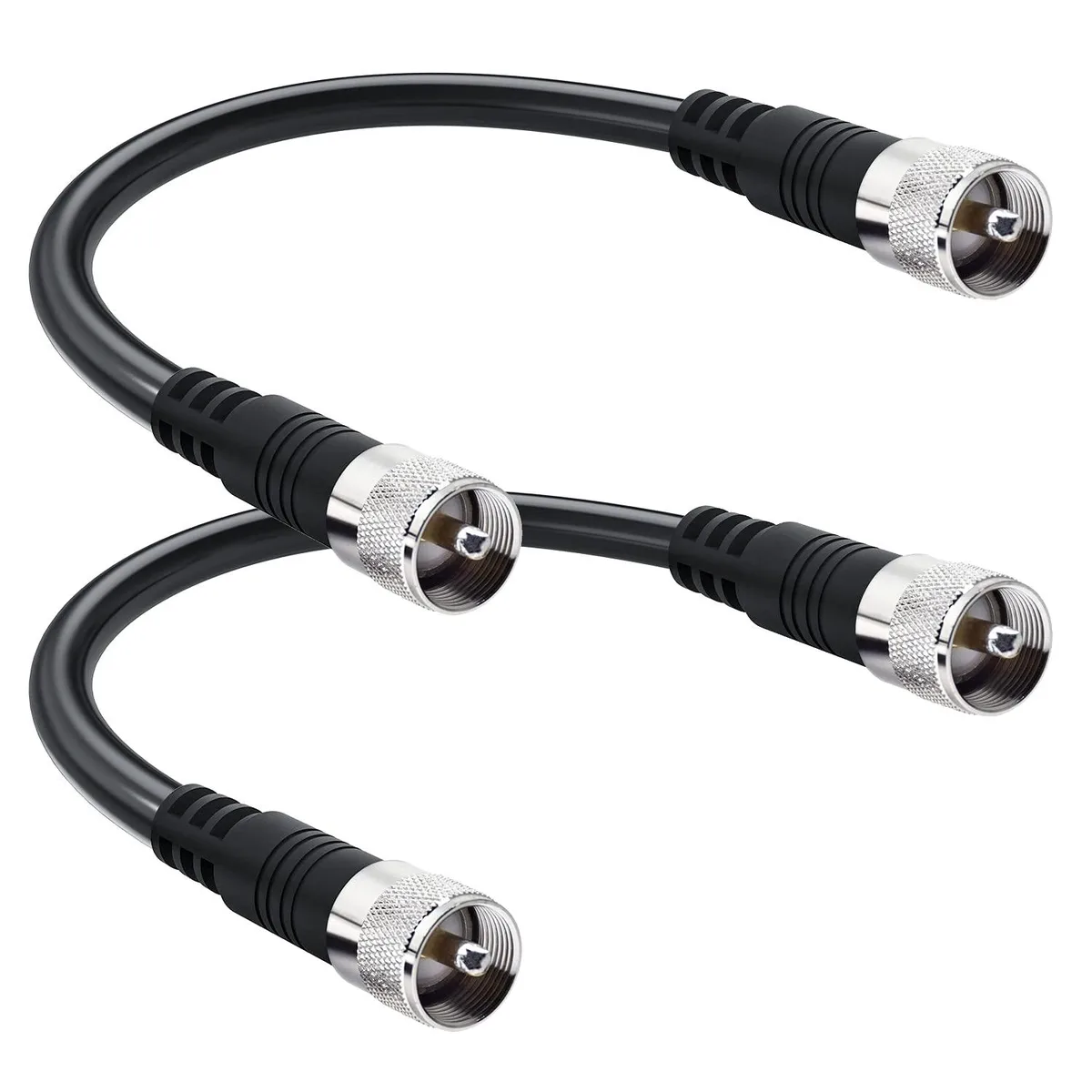 PISKEKAT PISKEKAT RG8x PL259 Coaxial RF Cable 1ft 2-Pack 50 ohm 17AWG — product photo