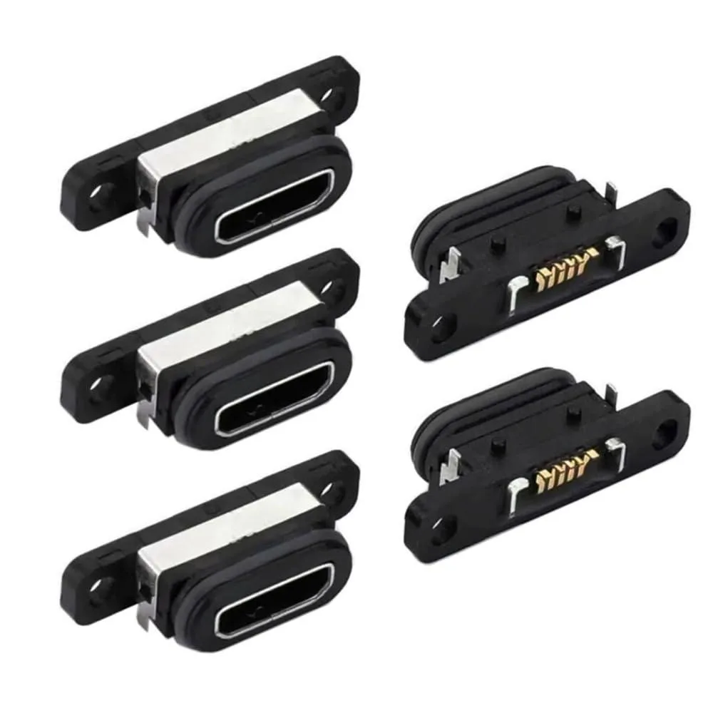 Fervit Fervit USB 2.0 Micro-B Female Receptacle Socket Connector Waterproof IP68 5pcs — product photo