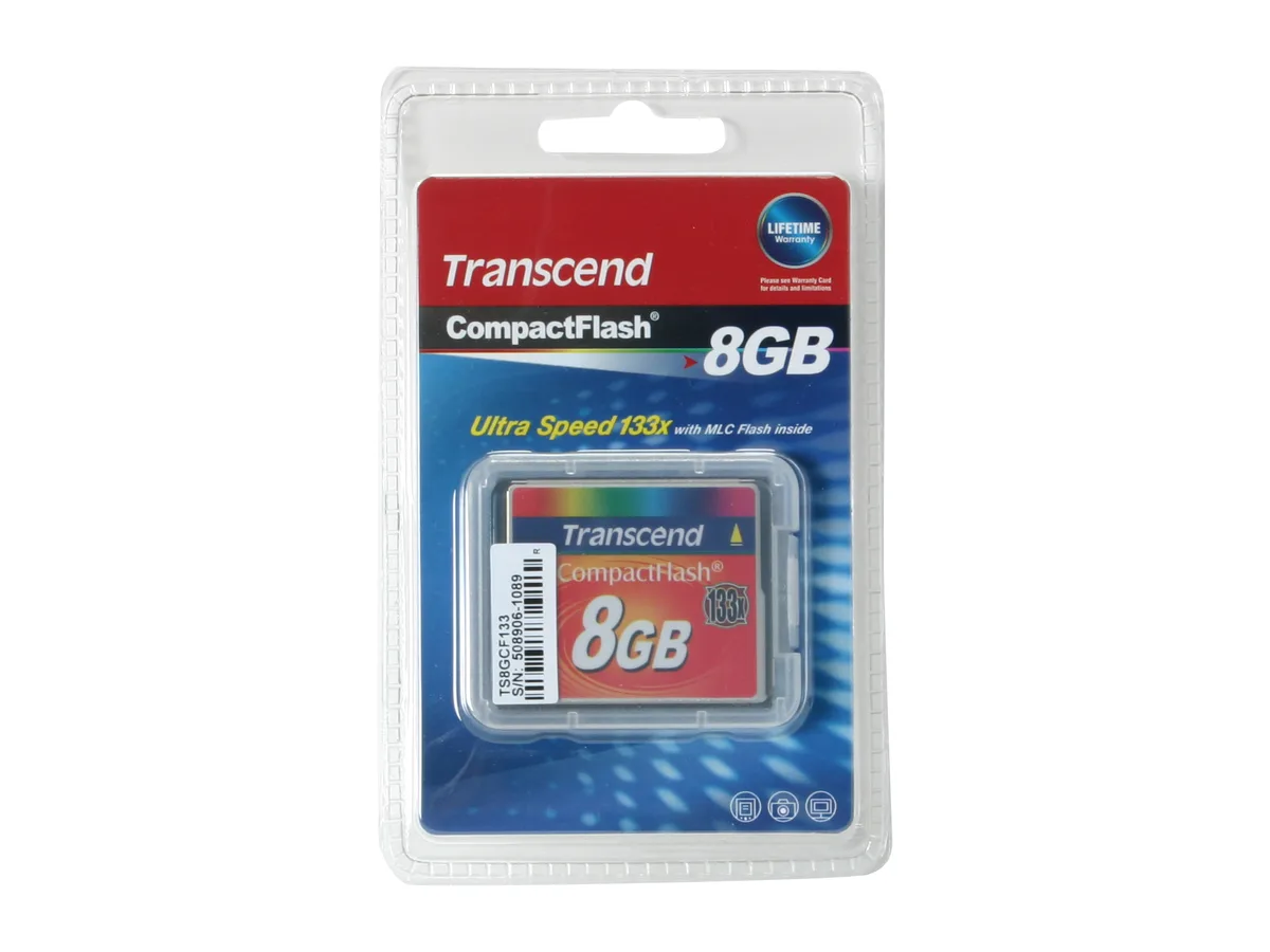 Transcend Transcend TS8GCF133 8GB CompactFlash 133x memory card — product photo
