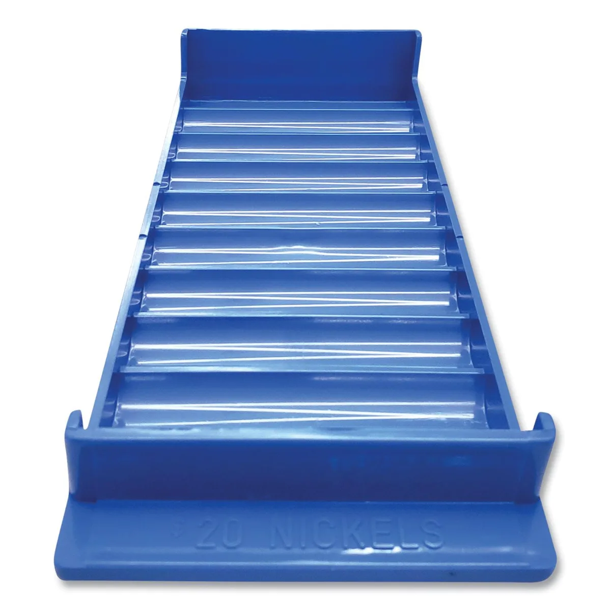 Controltek Controltek 560561 Cash Handling Nickel Tray 10 Compartments Blue 3.75x10.5x1.5in — product photo