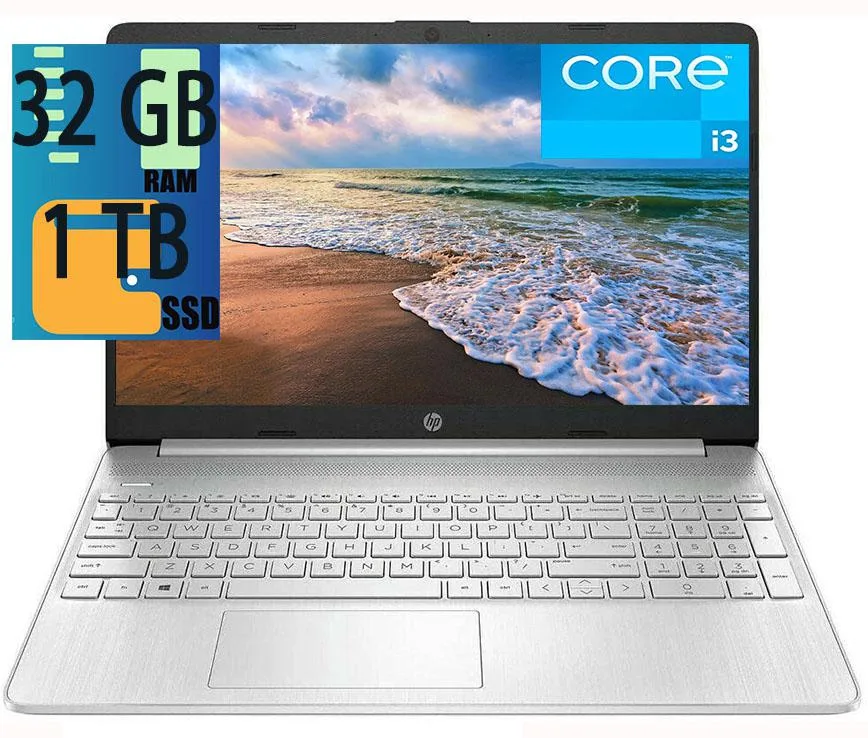 HP HP 15 laptop i3-1115G4 32GB 1TB Silver — product photo