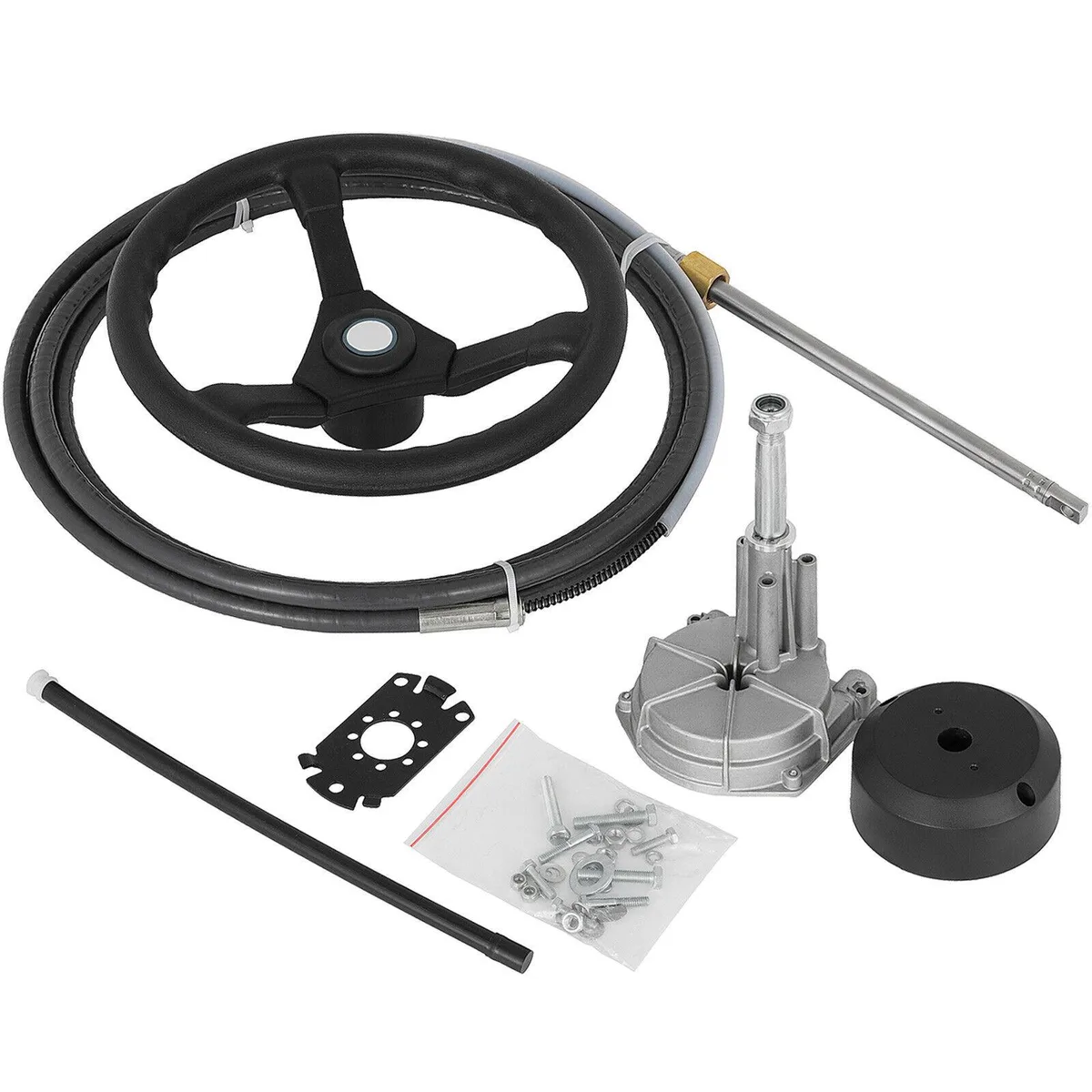 VEVOR VEVOR Outboard Rotary Steering System 13 ft 13.5 in Wheel 90° Bezel — product photo