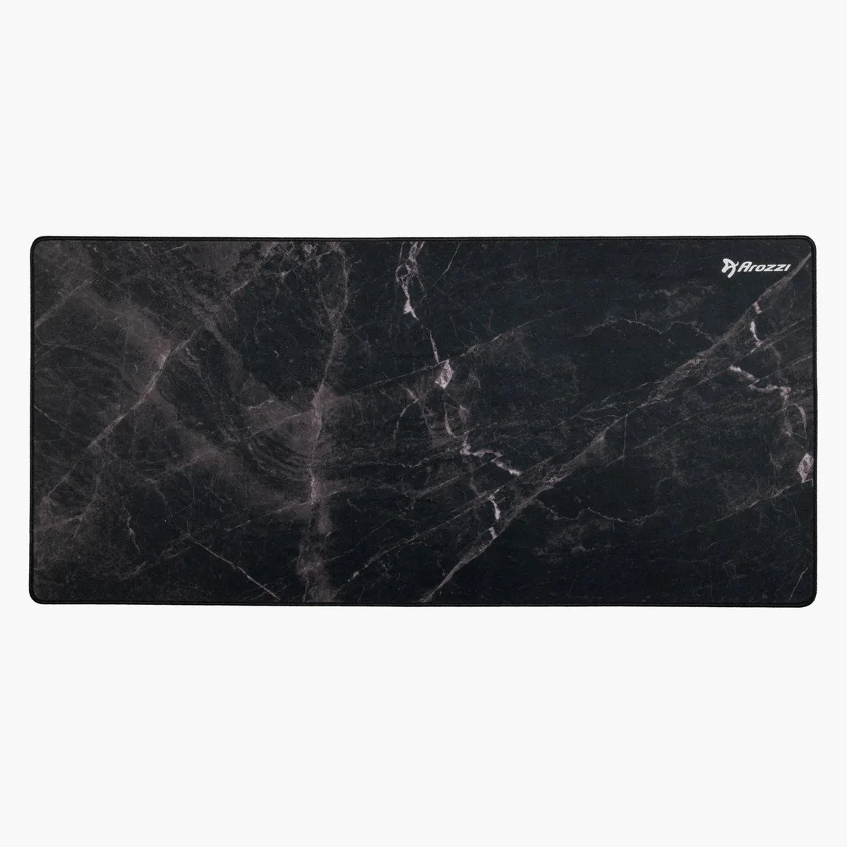 Extra-large black marble cloth mouse pad with rubber base