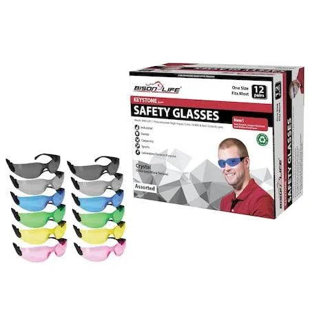 BISON LIFE BISON LIFE Keystone Safety Glasses Anti-Scratch 12 pairs — product photo