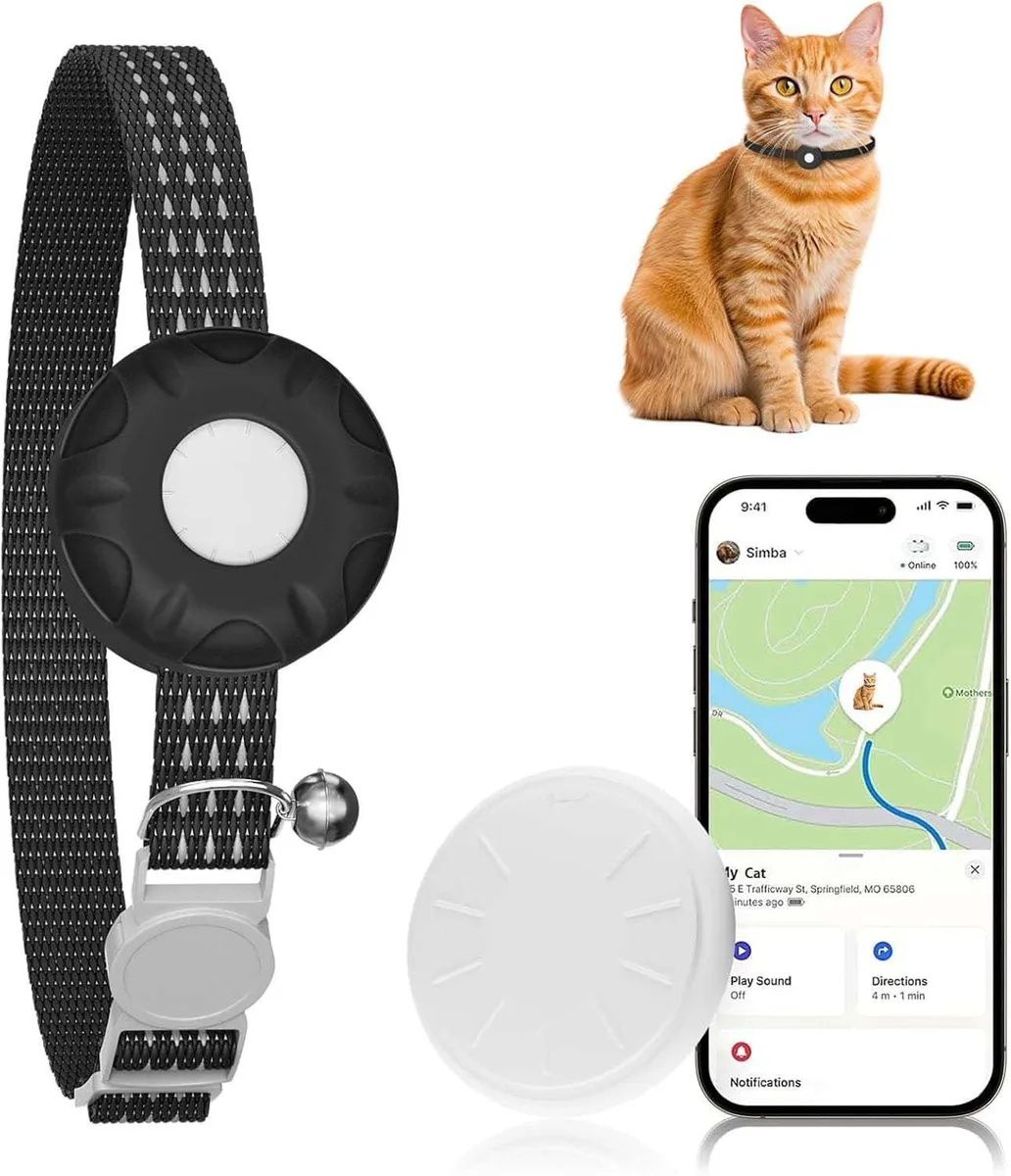  PAW Cat Tracker Black Small Multi-Color .2 oz 13 in 75 m 250 ft 100 dB CR2032 — product photo