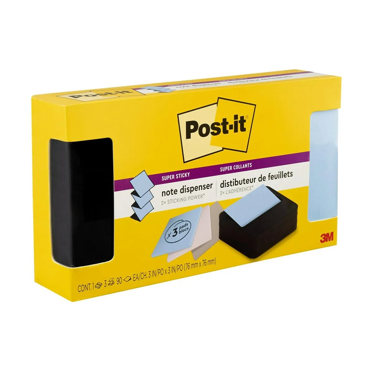 3M 3M WAVE-330-BKVP tape dispenser with 3 pads 90 sheets — product photo