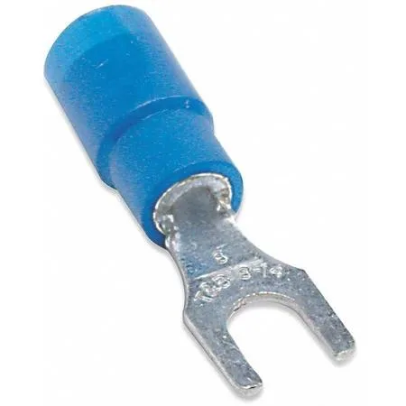 Thomas & Betts Thomas & Betts STA-KON 14RB-8F Fork Terminal #8 Stud 14 AWG 600 V Vinyl Insulated Blue — product photo