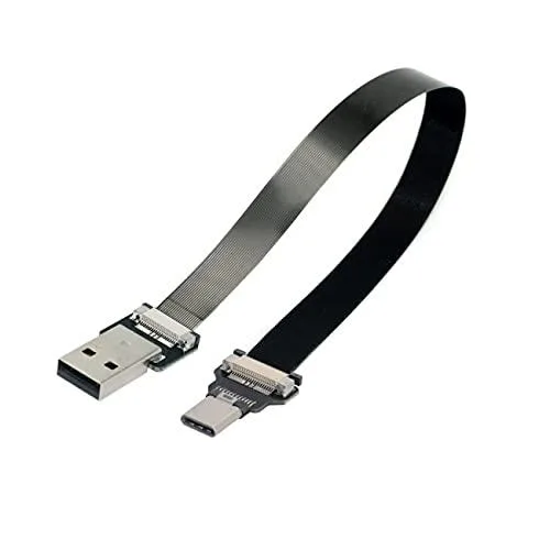 Fervit Fervit USB 2.0 Type-A Male to USB-C Male Flat Slim FPC Cable 100cm — product photo